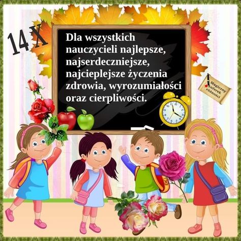 Uczniowie czekają na swoją nauczycielkę, ponieważ chcą złożyć życzenia